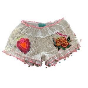 Antica Sartoria x Giacomo Cinque Shorts Embroidered Boho Italy Coastal Small